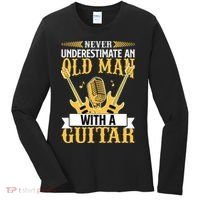 Never Underestimate An Old Man With A Guitar Guitarist  Women's Long Sleeve Shirt thumb 0