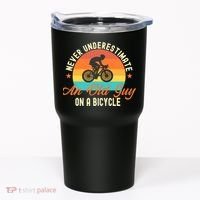 Never Underestimate An Old Guy On A Bicycle Cycling Tumbler thumb 0