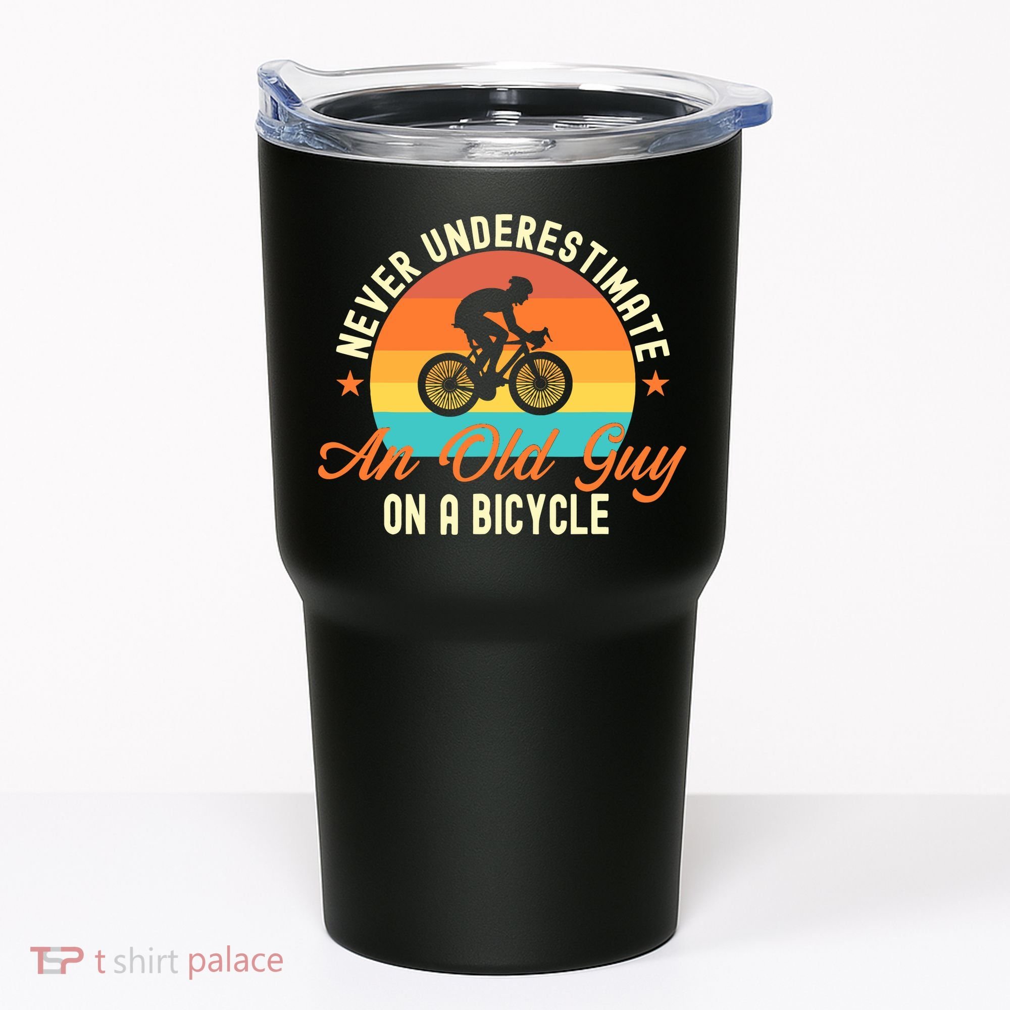 Never Underestimate An Old Guy On A Bicycle Cycling Tumbler