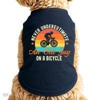 Never Underestimate An Old Guy On A Bicycle Cycling Doggie Tank thumb 0
