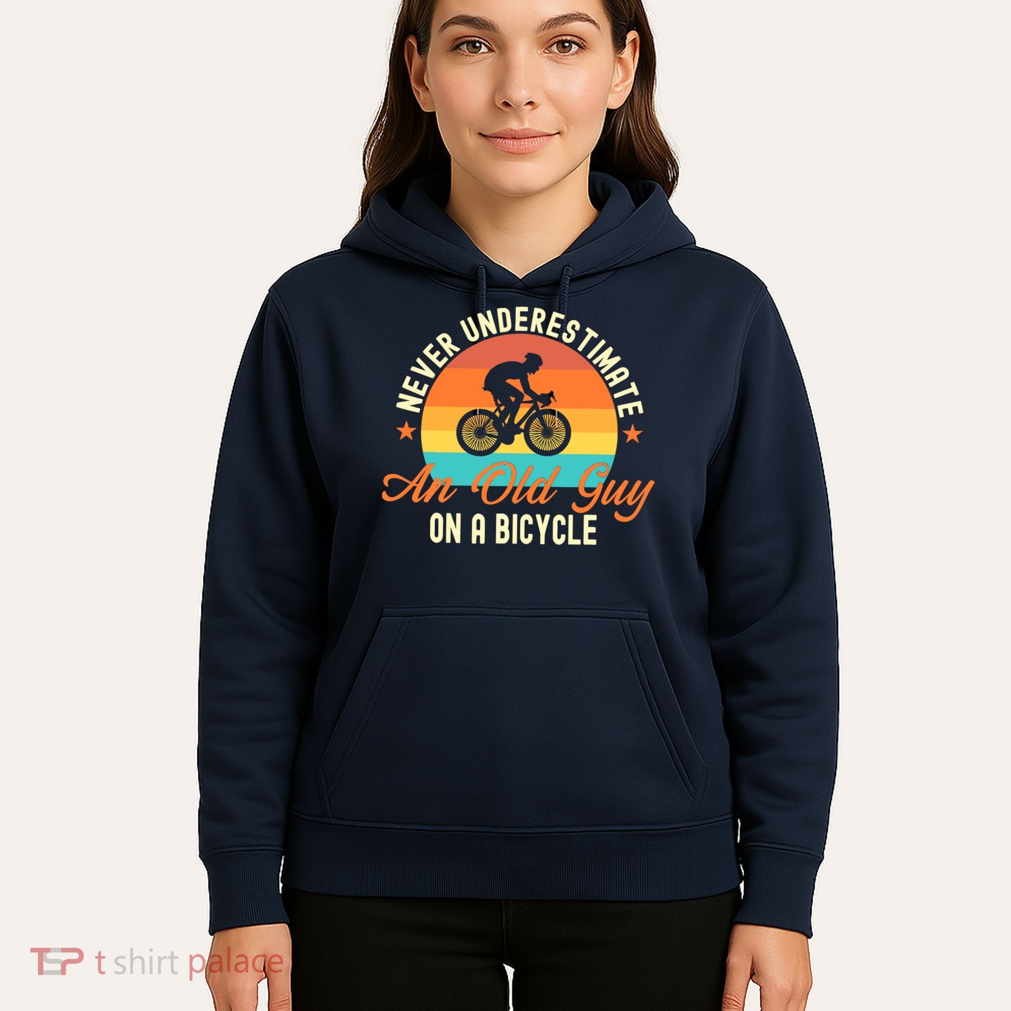 Never Underestimate An Old Guy On A Bicycle Cycling Hoodie