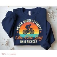 Never Underestimate An Old Guy On A Bicycle Cycling Sweatshirt thumb 2