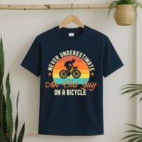 Never Underestimate An Old Guy On A Bicycle Cycling T-Shirt thumb 2