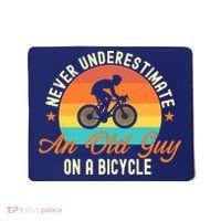 Never Underestimate An Old Guy On A Bicycle Cycling Mousepad thumb 0