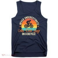 Never Underestimate An Old Guy On A Bicycle Cycling Tank Top thumb 0