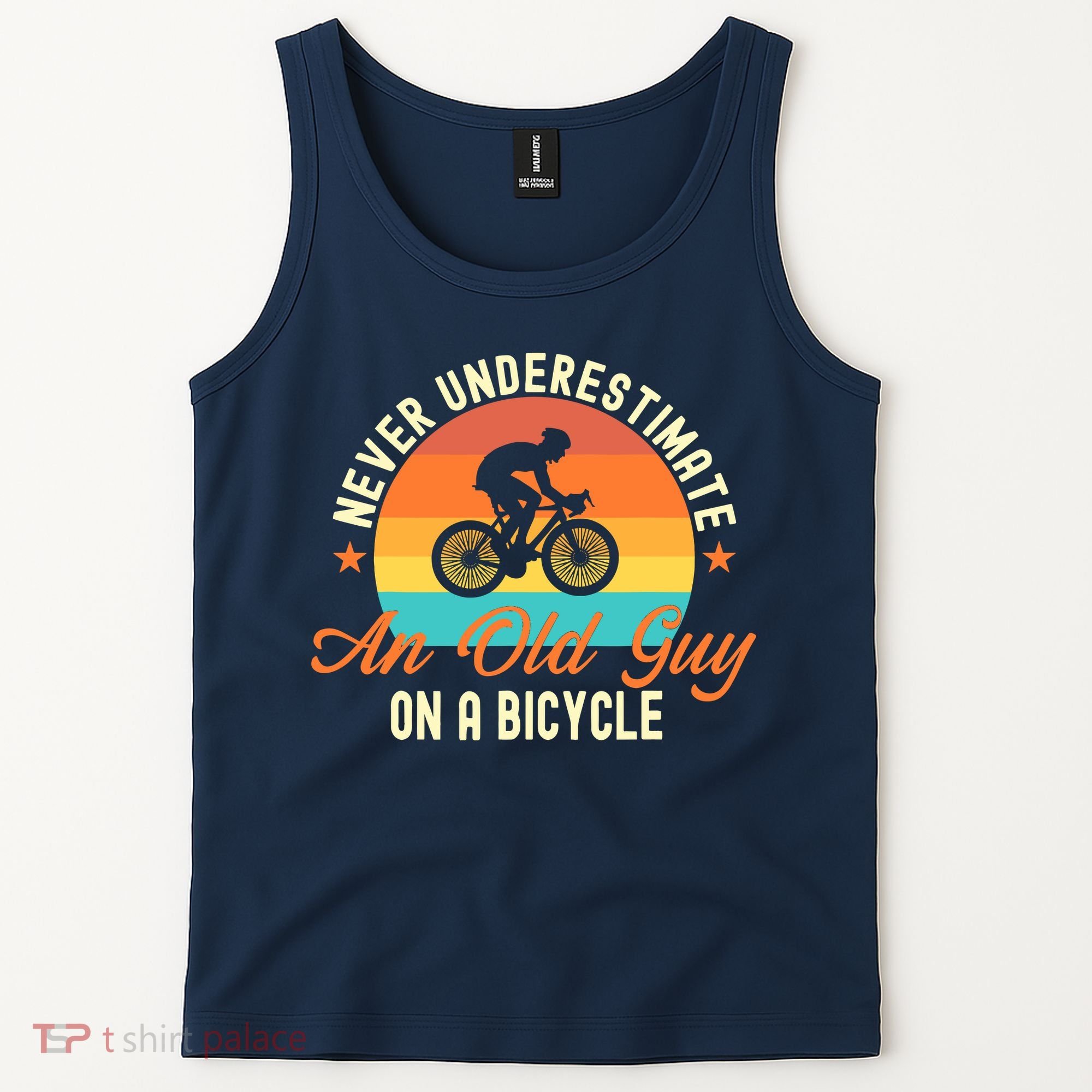 Never Underestimate An Old Guy On A Bicycle Cycling Tank Top