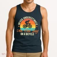Never Underestimate An Old Guy On A Bicycle Cycling Tank Top thumb 3