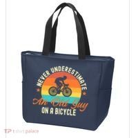 Never Underestimate An Old Guy On A Bicycle Cycling Tote Bag thumb 3