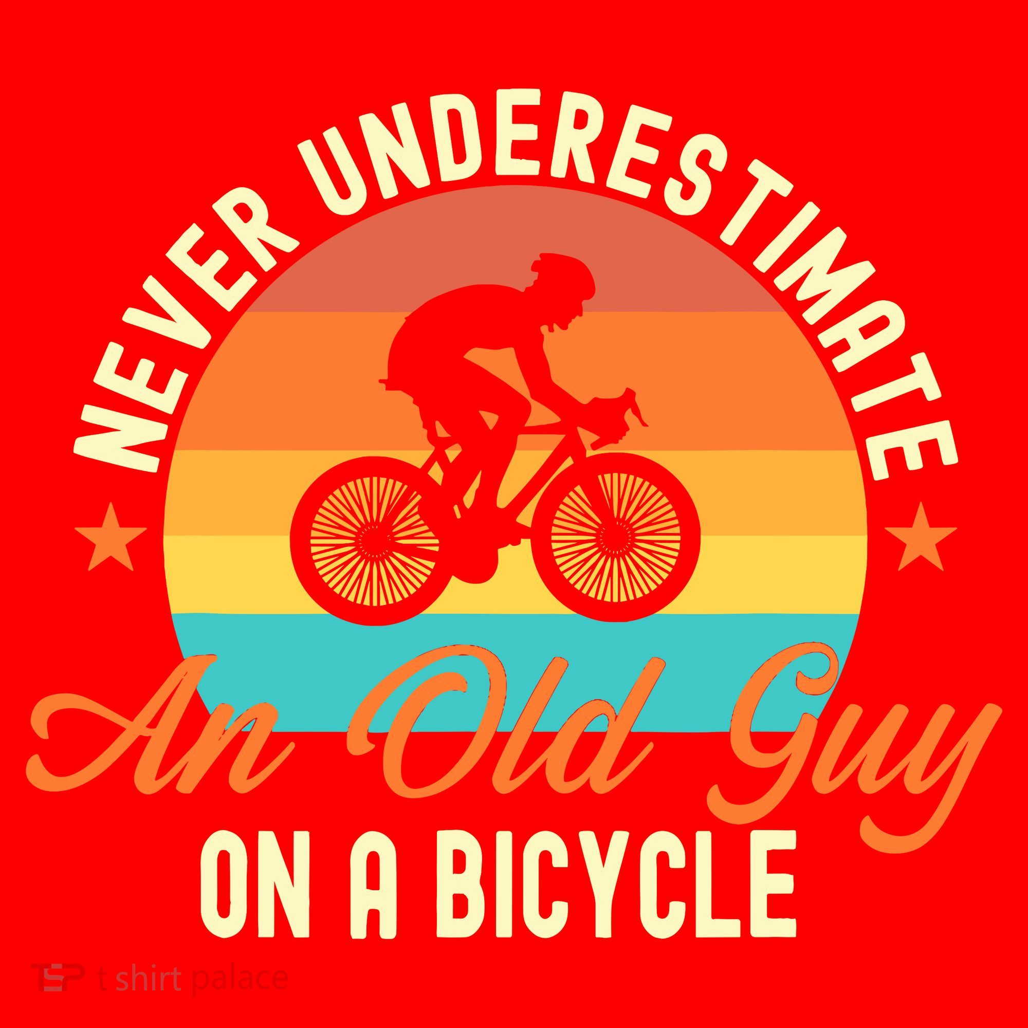 Never Underestimate An Old Guy On A Bicycle Cycling Santa Hat