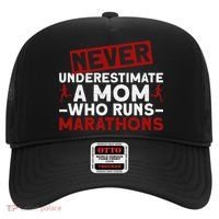 Never Underestimate A Mom Who Runs Marathons Gift Hat thumb 0