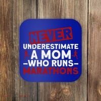 Never Underestimate A Mom Who Runs Marathons Gift Coaster thumb 0