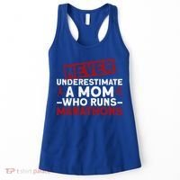 Never Underestimate A Mom Who Runs Marathons Gift Women's Tank Top thumb 0