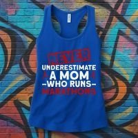 Never Underestimate A Mom Who Runs Marathons Gift Women's Tank Top thumb 3