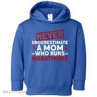 Never Underestimate A Mom Who Runs Marathons Gift Toddler Hoodie thumb 0