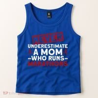 Never Underestimate A Mom Who Runs Marathons Gift Tank Top thumb 2