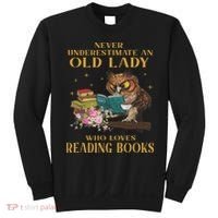 Never Underestimate An Old Lady Who Loves Reading Book Owl Sweatshirt thumb 0