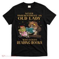 Never Underestimate An Old Lady Who Loves Reading Book Owl T-Shirt thumb 0