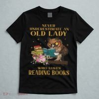 Never Underestimate An Old Lady Who Loves Reading Book Owl T-Shirt thumb 5