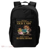 Never Underestimate An Old Lady Who Loves Reading Book Owl Backpack thumb 0