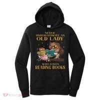 Never Underestimate An Old Lady Who Loves Reading Book Owl Women's Hoodie thumb 0