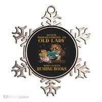 Never Underestimate An Old Lady Who Loves Reading Book Owl Ornament thumb 0