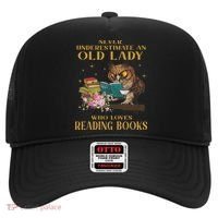 Never Underestimate An Old Lady Who Loves Reading Book Owl Hat thumb 0