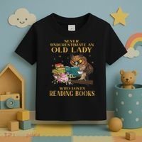 Never Underestimate An Old Lady Who Loves Reading Book Owl Toddler T-Shirt thumb 3