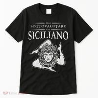 Never Underestimate A Sicilian Trinacria Sicilia Heraldik Tall T-Shirt thumb 0