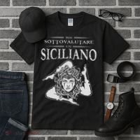 Never Underestimate A Sicilian Trinacria Sicilia Heraldik Tall T-Shirt thumb 3