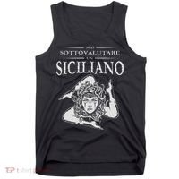 Never Underestimate A Sicilian Trinacria Sicilia Heraldik Tank Top thumb 0