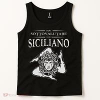 Never Underestimate A Sicilian Trinacria Sicilia Heraldik Tank Top thumb 2