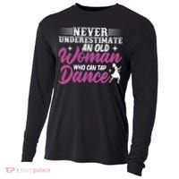 Never Underestimate An Old Who Can Tap Dance Dancer Great Gift Cooling Performance Long Sleeve Crew thumb 0