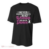 Never Underestimate An Old Who Can Tap Dance Dancer Great Gift Youth Performance Sprint T-Shirt thumb 0