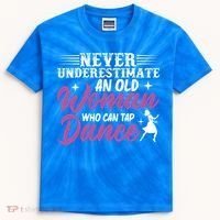 Never Underestimate An Old Who Can Tap Dance Dancer Great Gift Kids Tie-Dye T-Shirt thumb 0