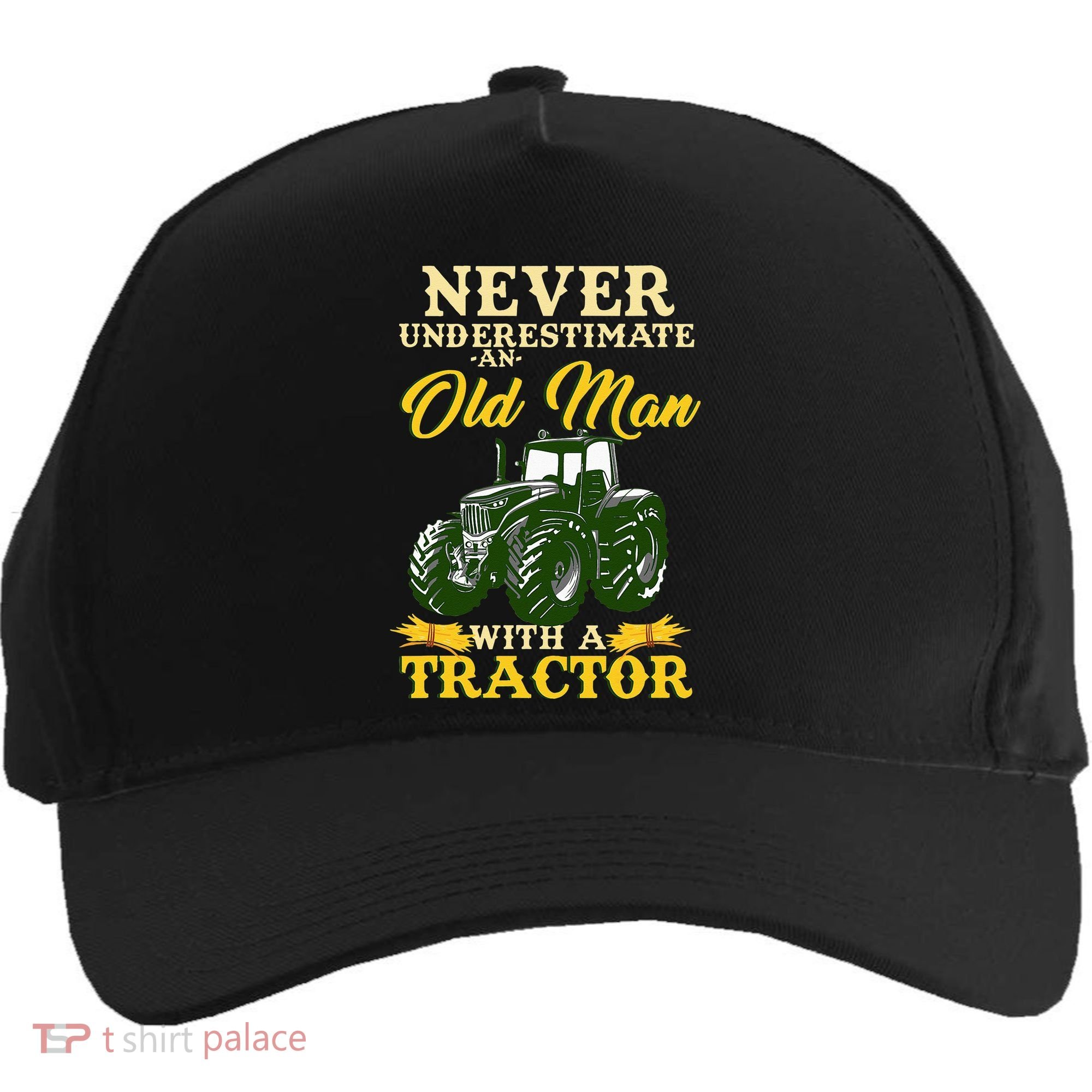 Never Underestimate An Old Man With A Tractor Farmer Five-Panel Snapback Cap