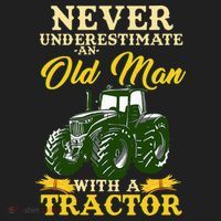Never Underestimate An Old Man With A Tractor Farmer Five-Panel Snapback Cap thumb 2