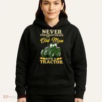Never Underestimate An Old Man With A Tractor Farmer Hoodie thumb 5