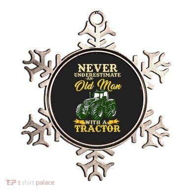 Never Underestimate An Old Man With A Tractor Farmer Ornament