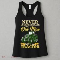 Never Underestimate An Old Man With A Tractor Farmer Women's Tank Top thumb 3