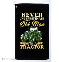 Never Underestimate An Old Man With A Tractor Farmer Golf Towel thumb 0