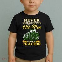 Never Underestimate An Old Man With A Tractor Farmer Toddler T-Shirt thumb 2