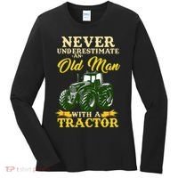 Never Underestimate An Old Man With A Tractor Farmer Women's Long Sleeve Shirt thumb 0