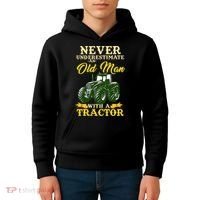 Never Underestimate An Old Man With A Tractor Farmer Kids Hoodie thumb 4