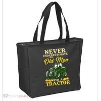 Never Underestimate An Old Man With A Tractor Farmer Tote Bag thumb 2