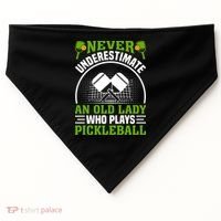 Never Underestimate An Old Lady Who Plays Pickleball USA-Made Doggie Bandana thumb 0