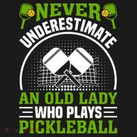 Never Underestimate An Old Lady Who Plays Pickleball Sweatshirt thumb 3