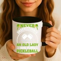 Never Underestimate An Old Lady Who Plays Pickleball Coffee Mug thumb 3