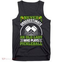 Never Underestimate An Old Lady Who Plays Pickleball Tank Top thumb 0