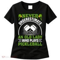 Never Underestimate An Old Lady Who Plays Pickleball Women's T-Shirt thumb 0