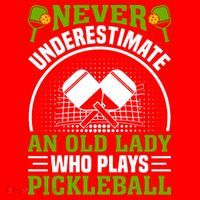 Never Underestimate An Old Lady Who Plays Pickleball Santa Hat thumb 1